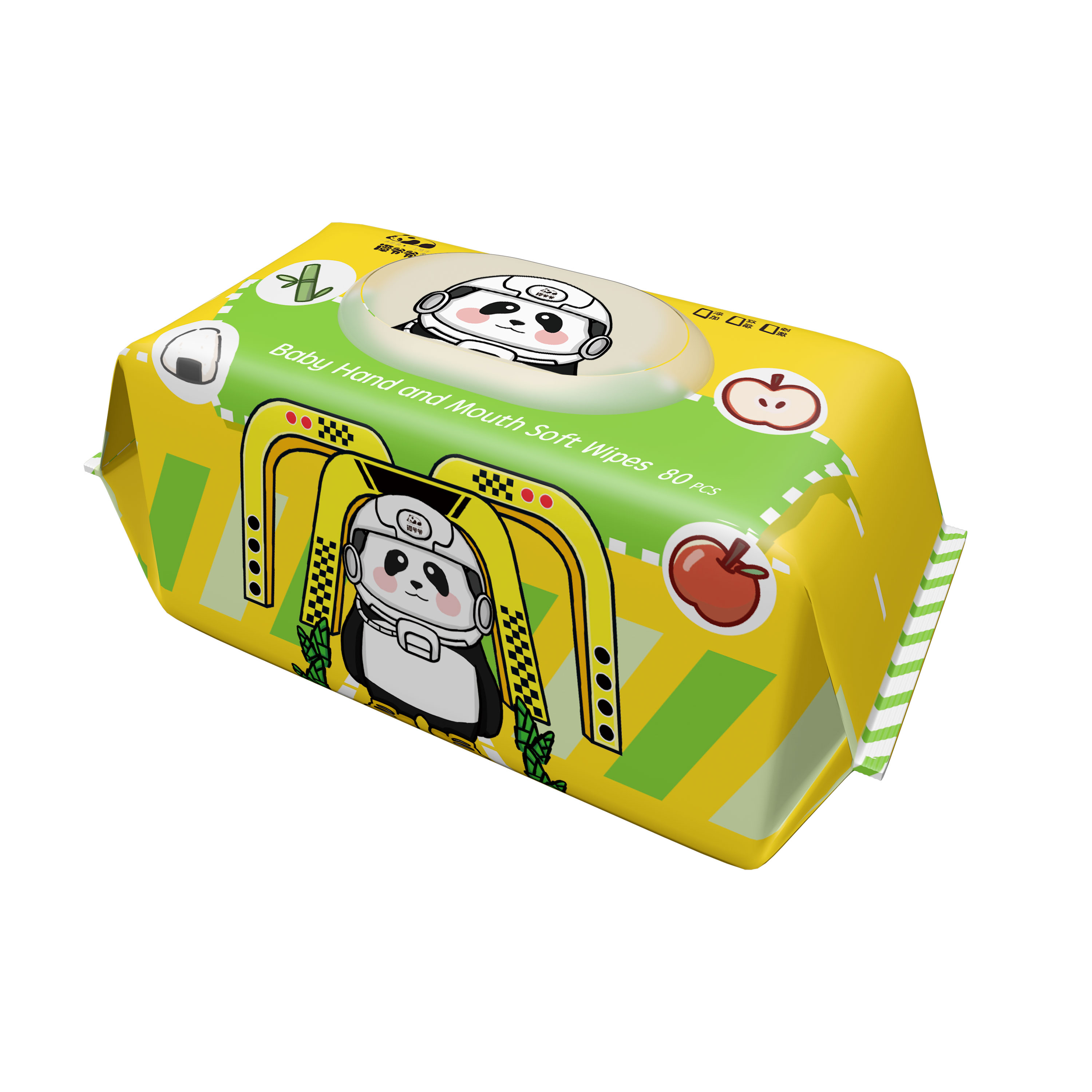 Grandpa Tan, 80 pieces of yellow astronaut, 8 packs of regular color box baby wipes