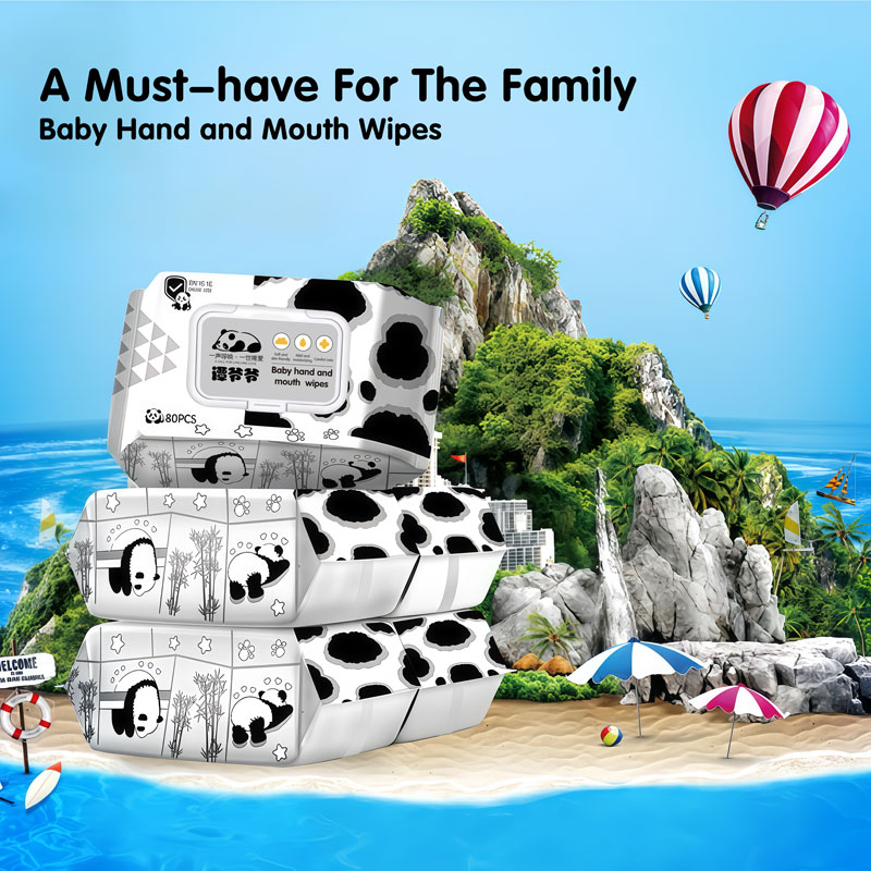 Grandpa Tan's 80 piece black and white portable baby wet wipes